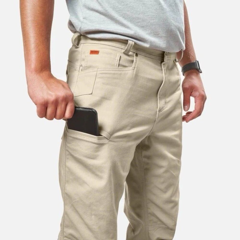 BRUNT Workwear The Torra Pant Mens 32x34 Khaki Canvas Stretch Utility Work Pants